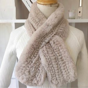 Real Rabbit Fur Knit Scarf